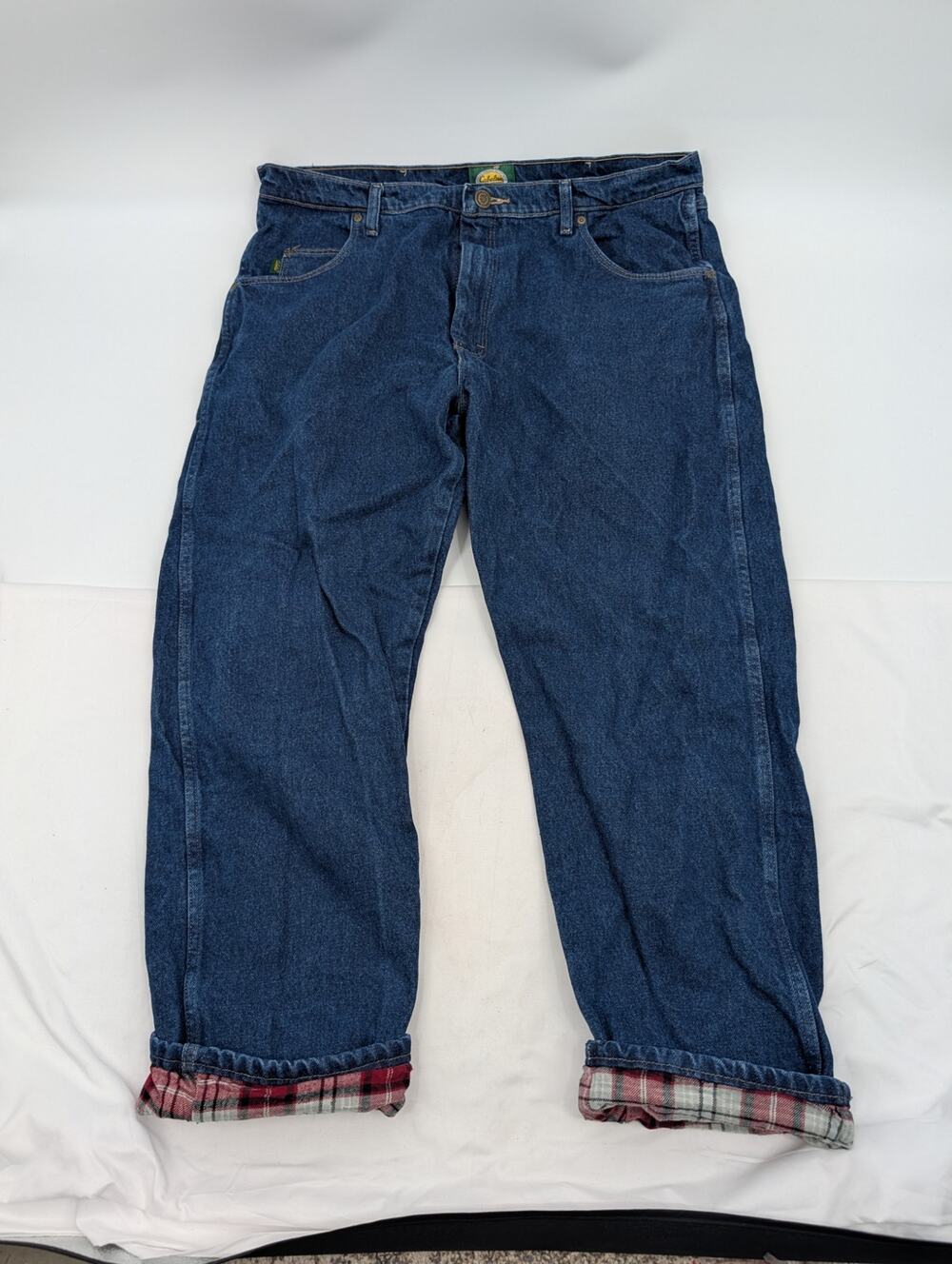 Cabela's Flannel Lined Jeans 40/30 Blue Denim Outdoors Utility Work Camping Warm